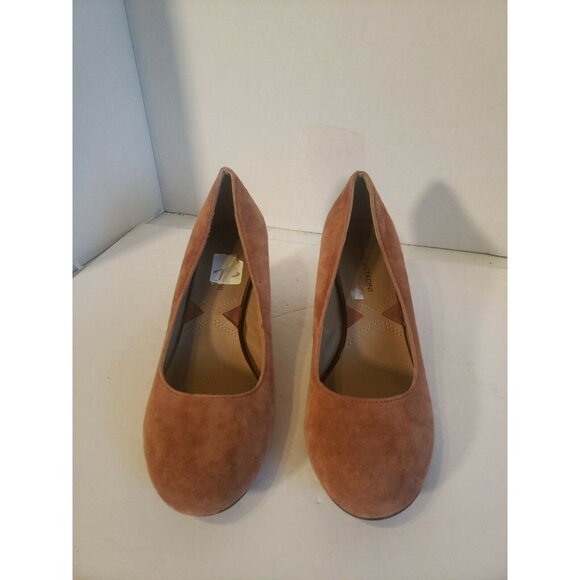 Adrienne Vittadini Shoes - Adrienne Vittadini Womens Classic Pump Block Heels Shoes Brown Slip On 7.5 M